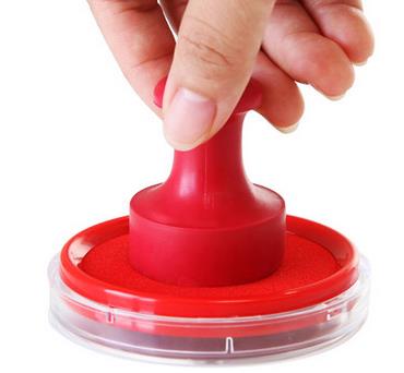 得力印台9863圆形快干耐水蓝色