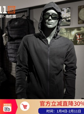 美国5.11连帽战术外套 511户外休闲抓绒夹克开衫拉链男卫衣 72232
