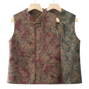 恒源祥 奶奶春装新款马甲外套60-80岁气质国风复工无袖坎肩老人上