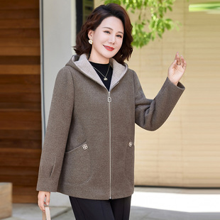 休闲外套2025年新款 时尚 秋冬中老年女宽松 妈妈秋装 恒源祥官方正品