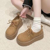 厚底系带百搭时尚 香港潮鞋 新款 子女2025夏季 防滑小个子休闲 勃肯鞋