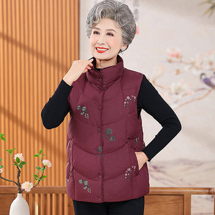 羽绒马甲妈妈装 奶奶秋冬装 背心外套 2025中老年女装 恒源祥官方正品
