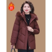 中老年人女装 恒源祥妈妈冬装 加绒加厚棉服外套洋气新款 宽松棉衣保