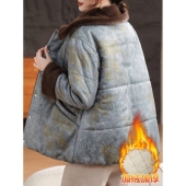 恒源祥新中式 国 棉袄秋冬季 妈妈冬装 外套加绒加厚棉衣中老年人女款