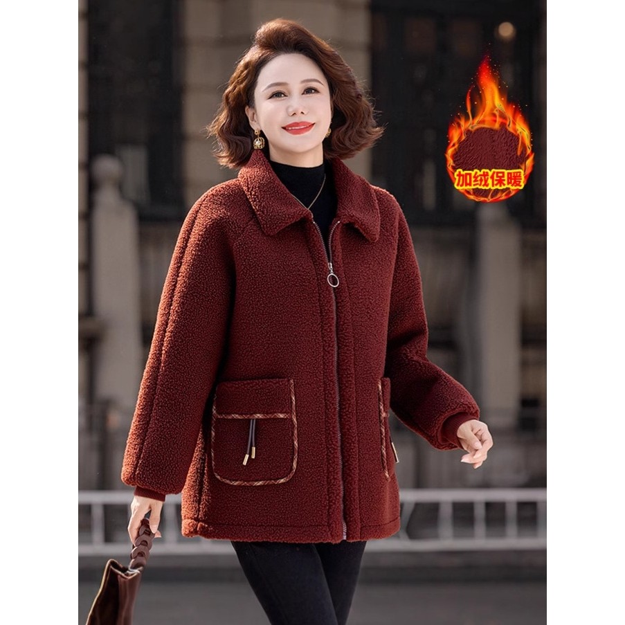 恒源祥妈妈冬装颗粒绒外套大码加绒加厚棉衣新款中老年女装仿羊羔,女装/女士精品,中老年女装,淘宝优惠券,粉丝福利购,淘宝优惠卷