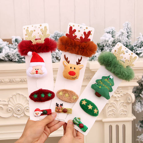 New Christmas kids Gift Set Hairclip Brooch Bracelet Set