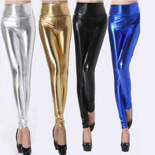 pants Small Waist High Women Leather Bright Fashion New