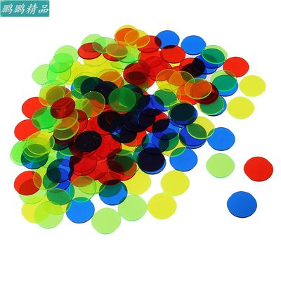 Pack of 100 Bingo Chips (Multi Color) – 1.5cm Translucent M