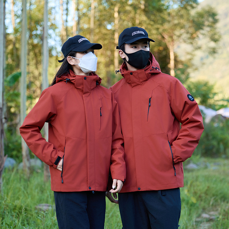 日本品质秋冬男女冲锋衣三合一抓绒两件套可拆卸防风防水户外登山