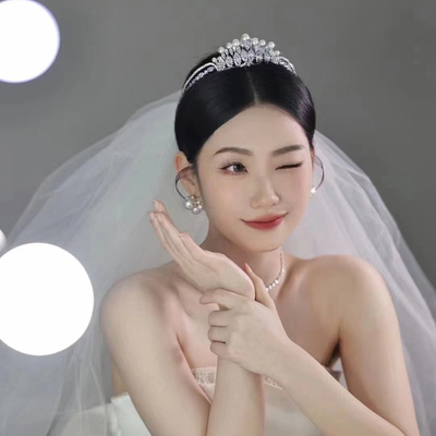ETE韩式奢华锆石新娘结婚皇冠生日主冠时尚仙美婚礼跟妆白纱王冠
