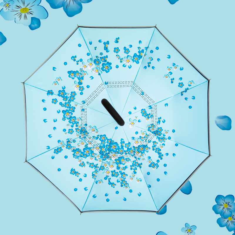 正品钛银反向伞一键自收自动长柄车载防晒防紫外线ins风加大防风