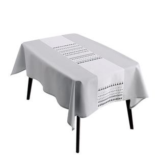 MOM北欧防水桌布 正品 现代简约棉麻茶几台布长方形布艺餐桌布桌旗