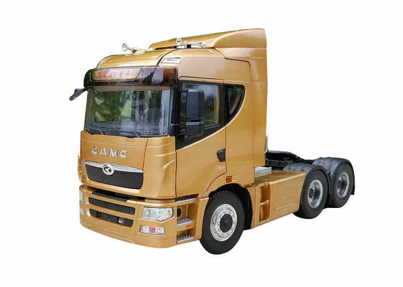 正品华菱重卡汉马h9原厂原包合金汽车模型牵引卡车拖车运输车1:2