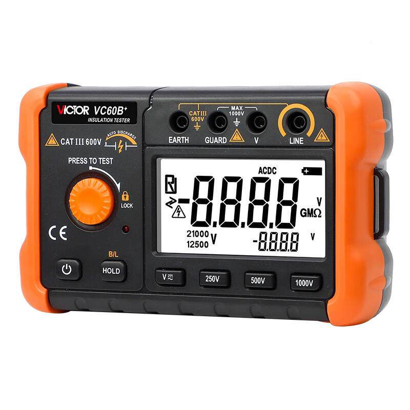 +VC60VB+/60电D+/60E绝缘电阻测试仪数字兆欧表1000/工摇表