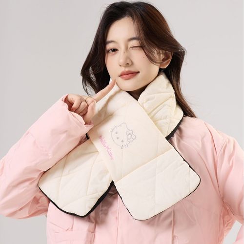 香港潮牌动物卡通动漫KT猫羽绒懒人交叉围巾女百搭可爱甜妹围脖