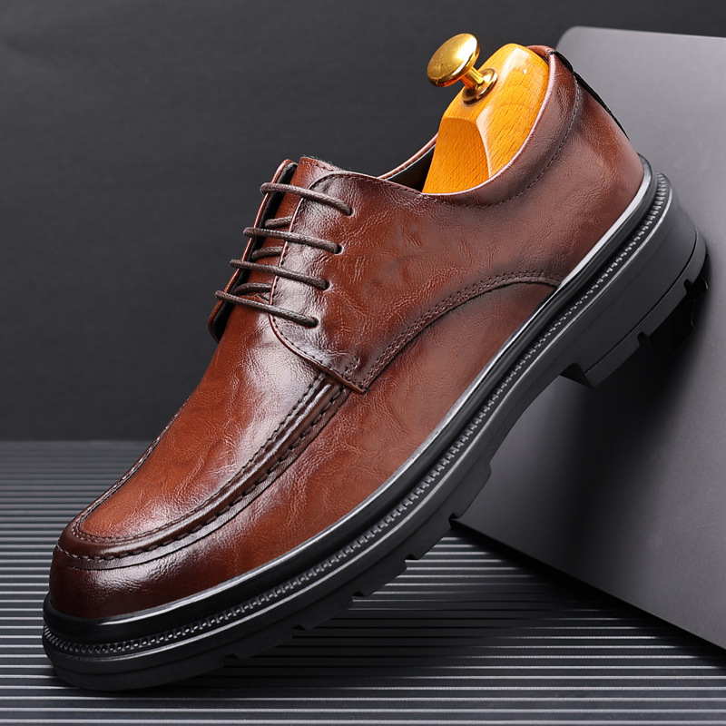 康奈男士正装皮鞋男款秋季新款商务英伦休闲系带德比鞋子男款男鞋