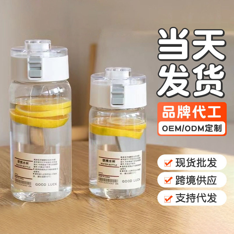 德国精工简约水杯平替高颜值便携防摔耐高温塑料杯带茶隔