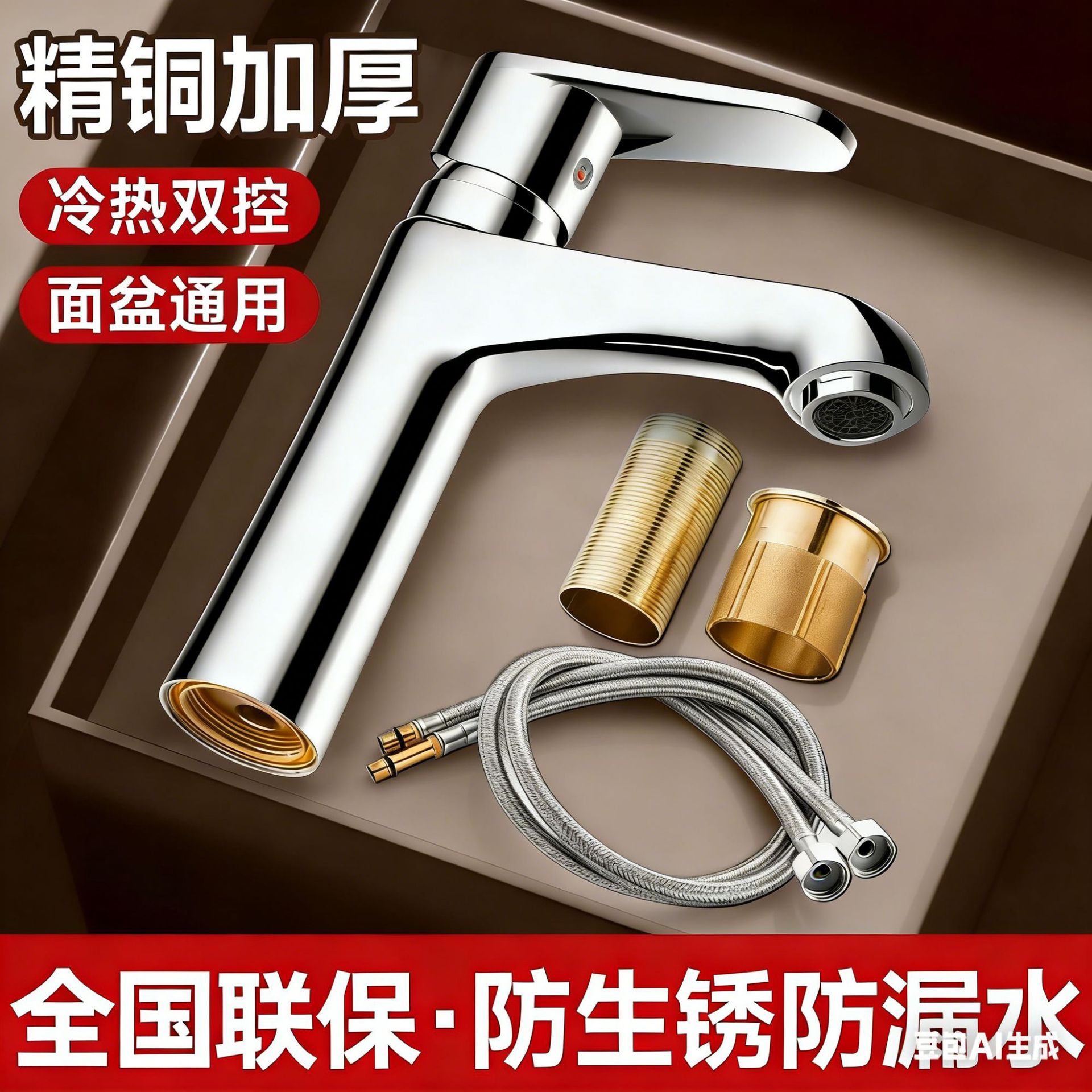 德国精工高品质洗手盆冷热水龙头二合一两用洗脸盆家用浴室面盆卫
