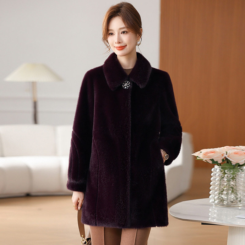 恒源祥妈妈冬装外套洋气仿皮草保暖上衣中年妇女高贵气质阔太太长,女装/女士精品,中老年女装,淘宝优惠券,粉丝福利购,淘宝优惠卷