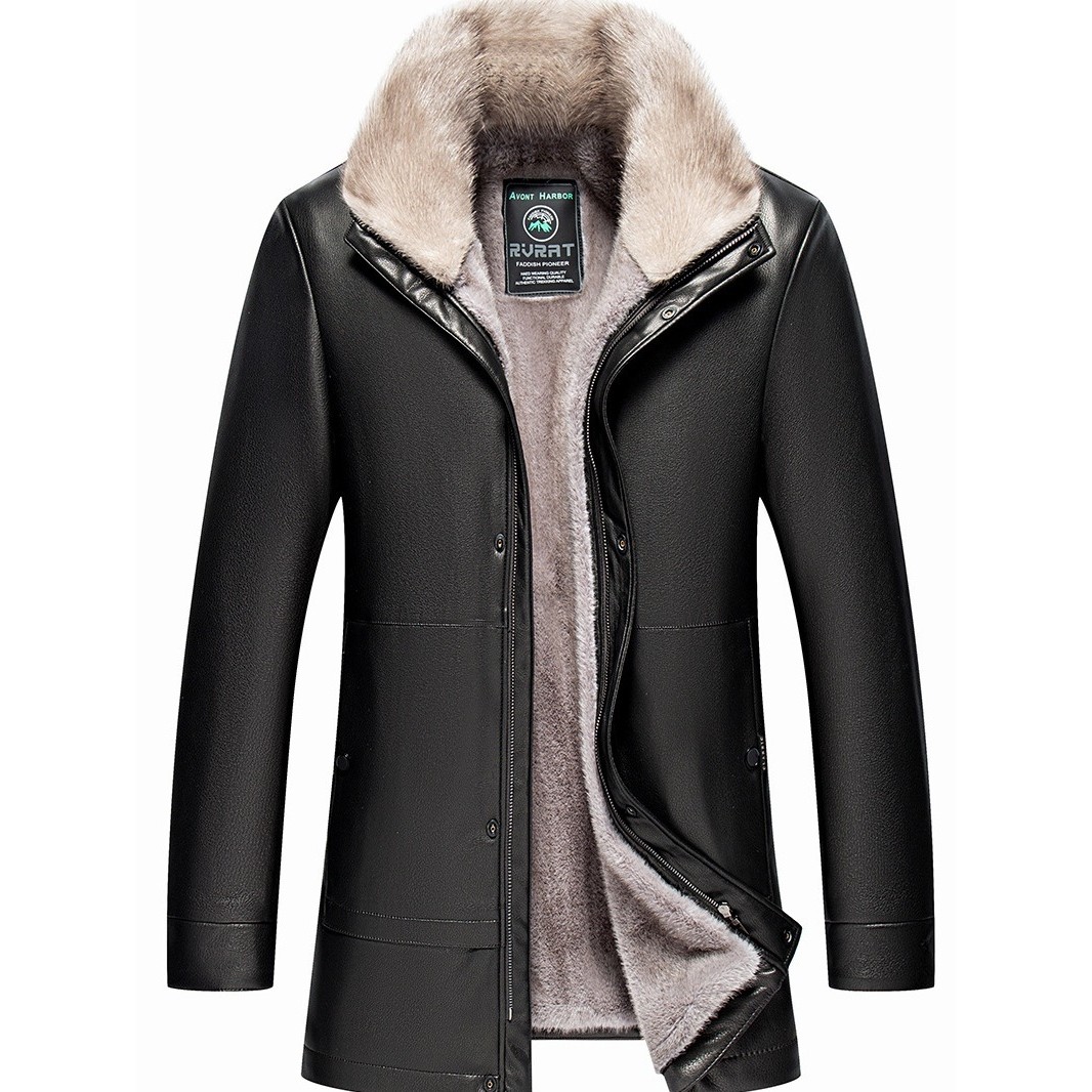 恒源祥中老年皮衣男士皮毛一体休闲加厚加绒皮夹克中长款外套,男装,皮草,淘宝优惠券,粉丝福利购,淘宝优惠卷