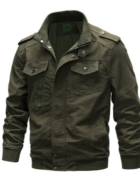 香港潮牌跨境专供速卖通亚马逊春秋季棉夹克外套水洗棉军工户外夹