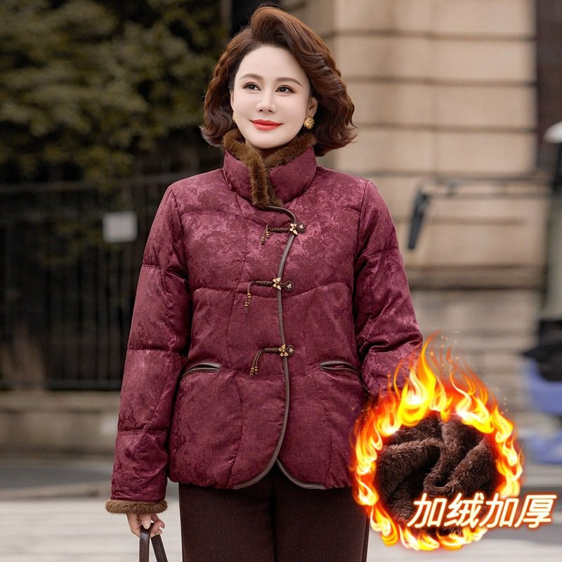 恒源祥中国风盘扣棉衣女中老年妈妈装加绒加厚洋气棉袄立领外套休,女装/女士精品,中老年女装,淘宝优惠券,粉丝福利购,淘宝优惠卷