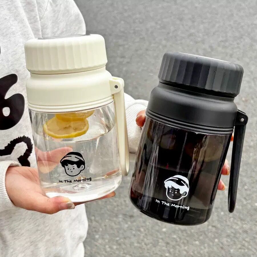 德国精工2025简约水杯塑料大容量女生高颜值耐高温食品级泡茶杯便