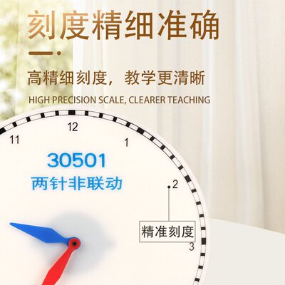 钟表28*25模型小学教具教学两针非联动认识时间可拆卸30501型W236