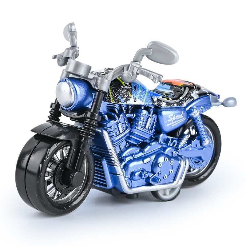 儿童玩具男孩合金回力摩托车夹娃娃钥匙扣蛋糕摆件玩具车gd51