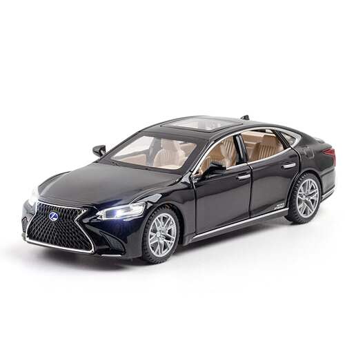 新款 盒装 1 32仿真雷克萨斯LS500h合金车模 6开声光儿童玩具车