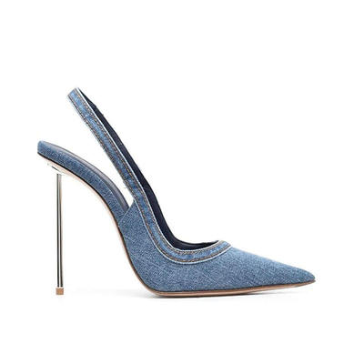 金属时装高跟鞋尖头细跟女单鞋 灵动浅口单鞋PUMH2792shysfly