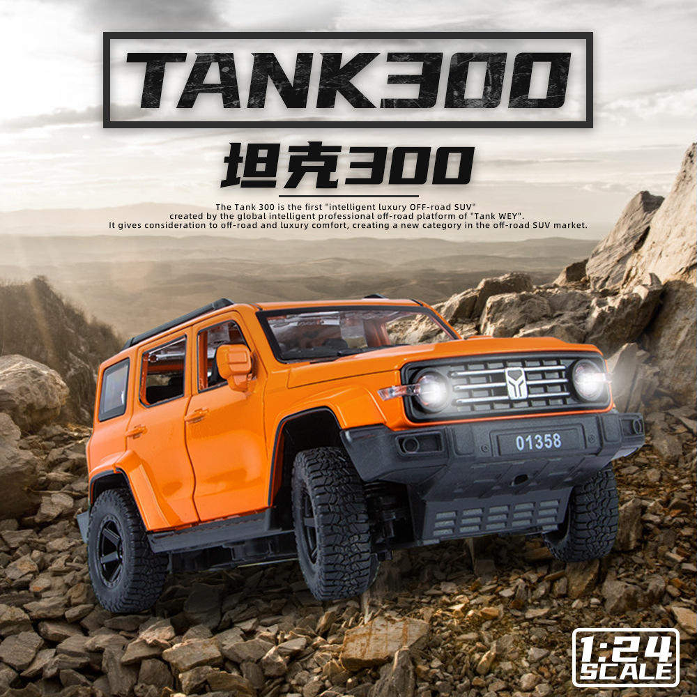 新款 合金模型儿童玩具汽车1:24坦克300吉普越野车四开门声光盒装,模玩/动漫/周边/娃圈三坑/桌游,火车/摩托/汽车模型,淘宝优惠券,粉丝福利购,淘宝优惠卷