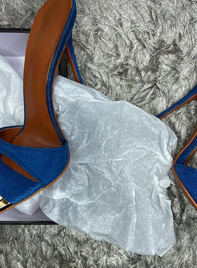 时装凉鞋欧美金属尖头细跟紫色幻彩外贸女鞋high heels高跟鞋