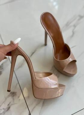 新款 欧美时装凉鞋 圆头水台细跟女鞋 外贸高跟鞋sandals women