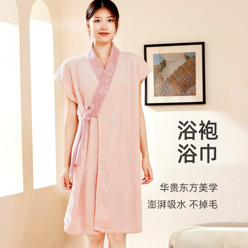 吸水浴巾浴袍可穿式速干 干女春夏款2025新款大人夏天洗完澡穿的