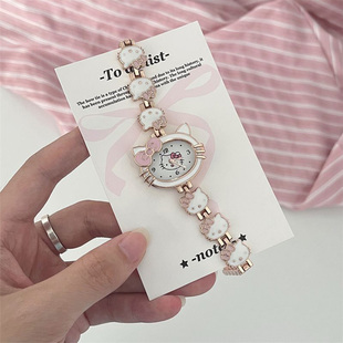HelloKitty手链手表女初高中学生ins风高颜值可爱只看时间石英表