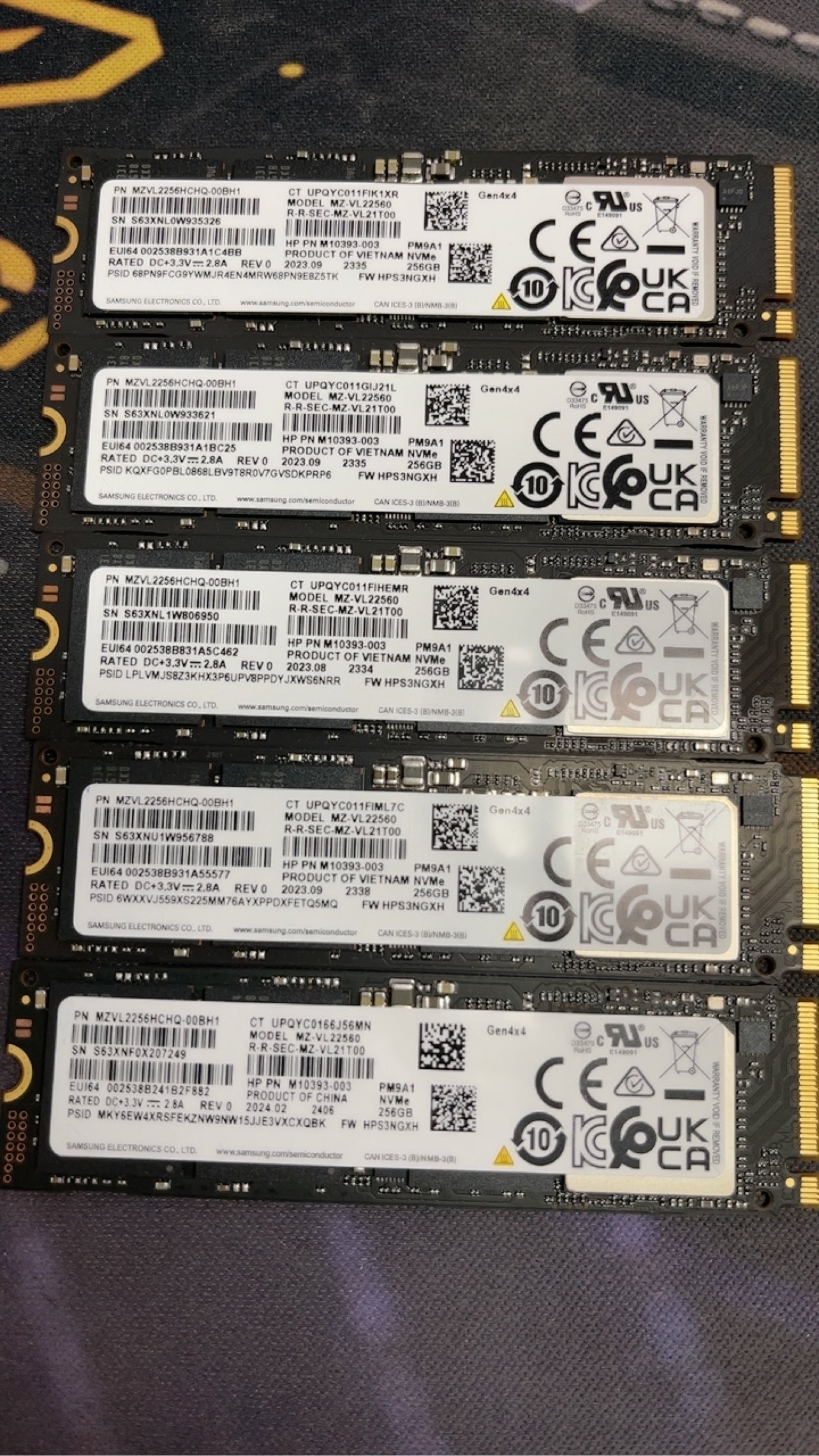 三星Samsung/三星PM9A1 256G  2280 PCIE4.0×4 NVME 笔记本 ssd