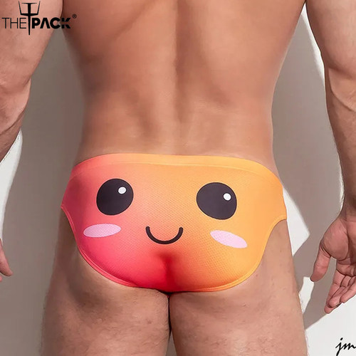 ThePack表情印花三角内裤泳裤