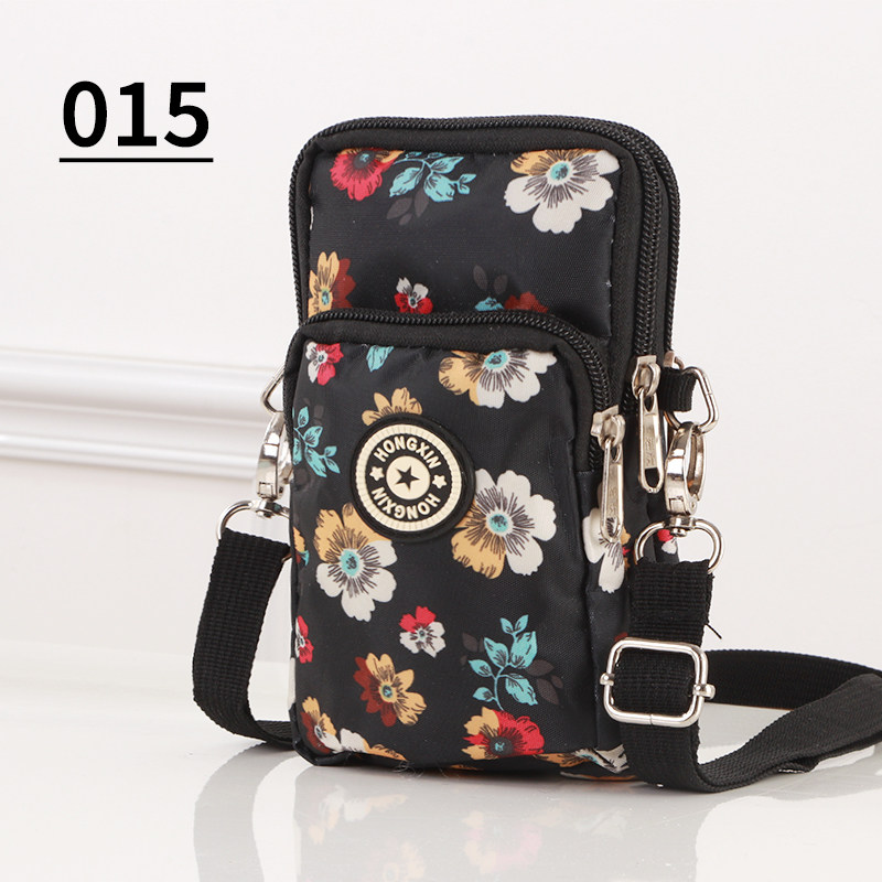 新款复古迷你小包包多拉链格子手机包斜挎零钱包运动臂包多功能包