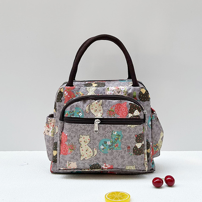 2024新款中年妈妈手提包防水牛津布手拎包上班族便当包饭盒袋拉链