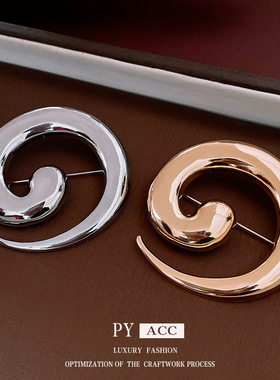 金属蚊香盘胸针时尚简约冷淡风胸花衣饰高级感小众饰品女