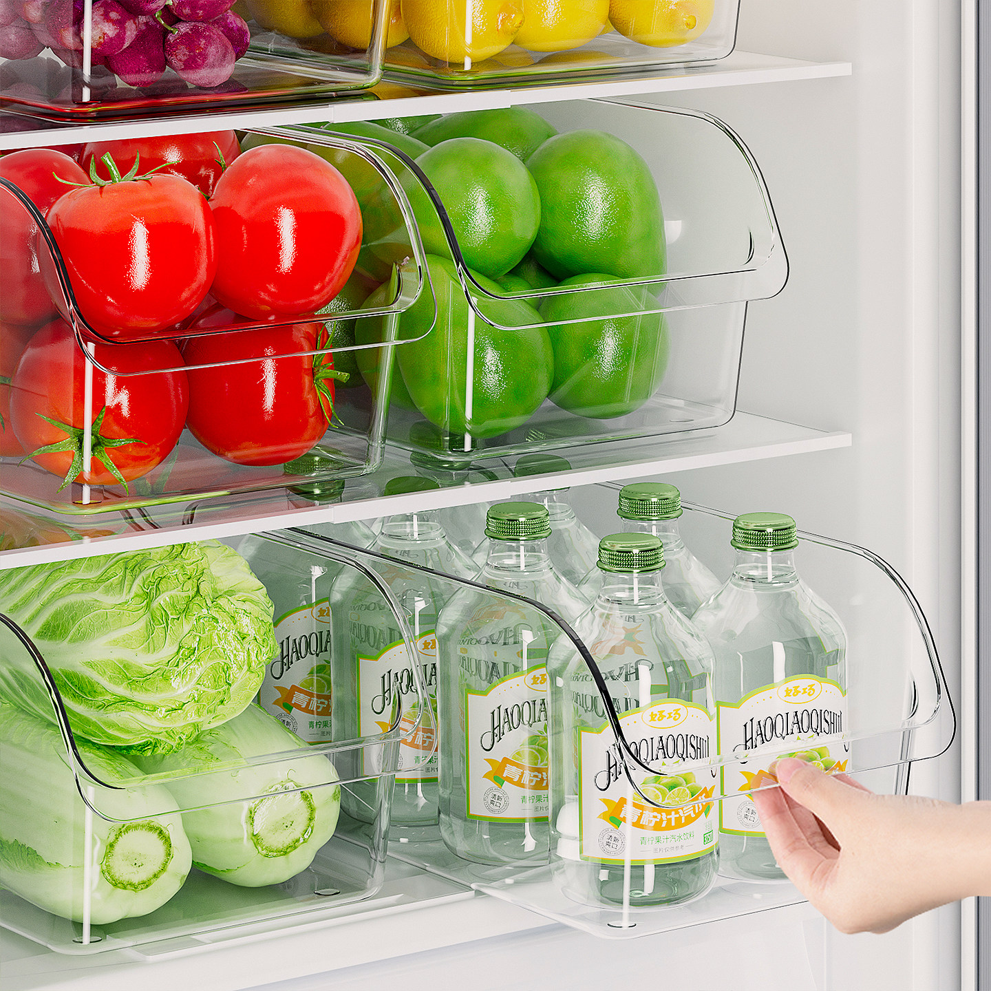 透明冰箱收纳盒整理盒食品级