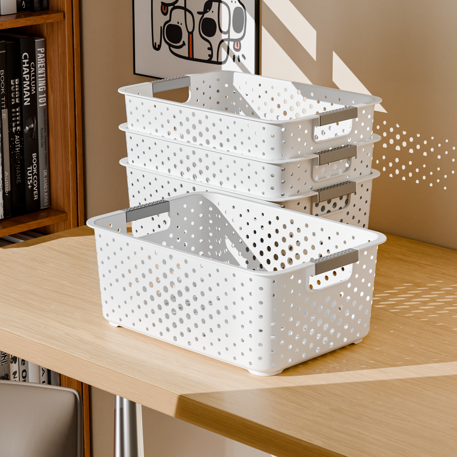 桌面收纳筐收纳箱卧室零食玩具塑料置物筐宿舍厨房桌面收纳盒客厅