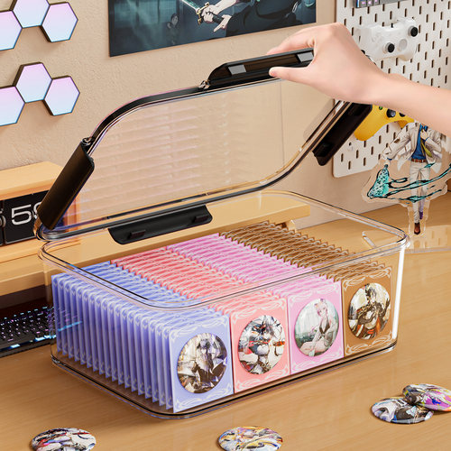 谷子徽章吧唧收纳盒透明