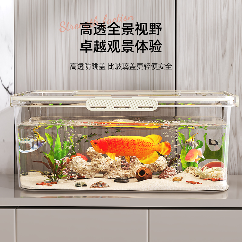 鱼缸客厅2025新款小金鱼乌龟饲养家用仿玻璃亚克力小型桌面生态缸