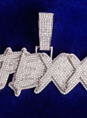 【ICEJAG】欧美嘻哈毛刺字母吊坠项链定制字母项链拼接组合吊坠