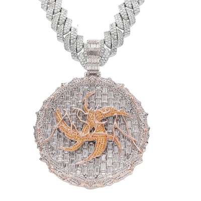 【艾志恒Asen】“小镇传奇”艾志恒Asen同款方钻中号圆饼嘻哈项链