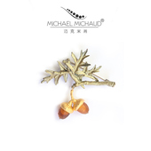 MichaelMichaud针橡果胸针大衣高级感胸花复古西服别针女神节礼物