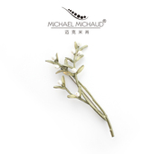 MichaelMichaud锯齿草胸针复古配饰大气珍珠配饰西装 胸花礼物 男士