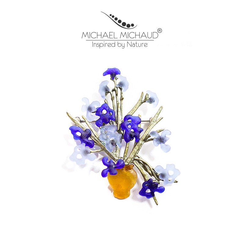 Michael Michaud梵高鸢尾花胸针复古胸花别针艺术感轻奢配饰礼物